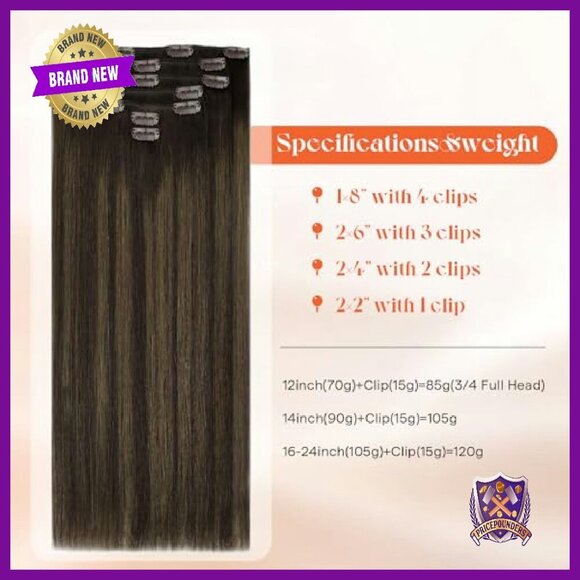 20 Inch Human Hair Clip-In Extensions Straight Remy Hair main image 5
